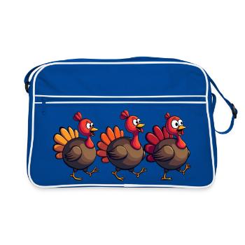 Bébé dinde de Thanksgiving - Sac Retro - bleu/blanc - Devant