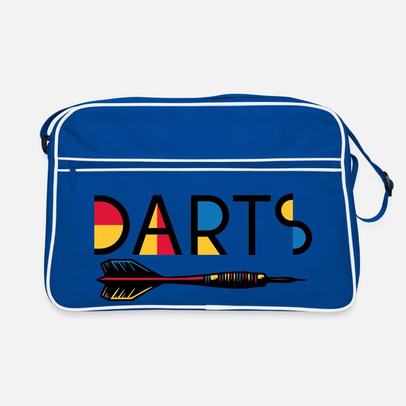 Dart,Darts Bunt - Retro Tasche - Blau/Weiß