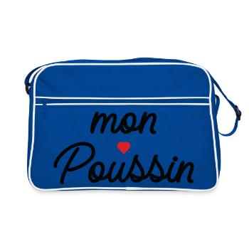 Mon Coeur Coussin Script - Sac Retro - bleu/blanc - Devant