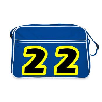 22 Number Symbol - Retro Bag - blue/white - Front