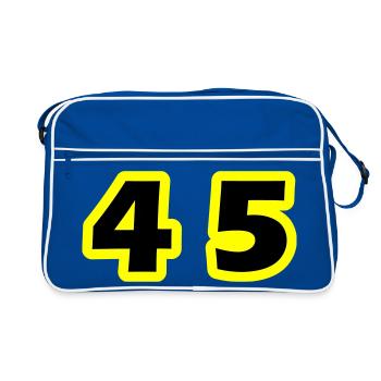 45 Number symbol - Retro Bag - blue/white - Front
