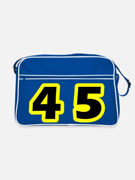 Symbole du chiffre 45 - Sac Retro - bleu/blanc - Devant