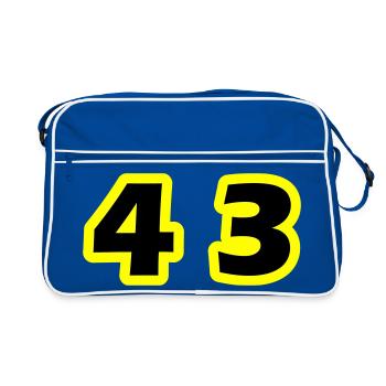 43 Zahl symbol - Retro Tasche - Blau/Weiß - Vorne