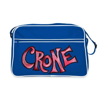 Texte grotesque Rouge Vieille - Sac Retro - bleu/blanc - Devant