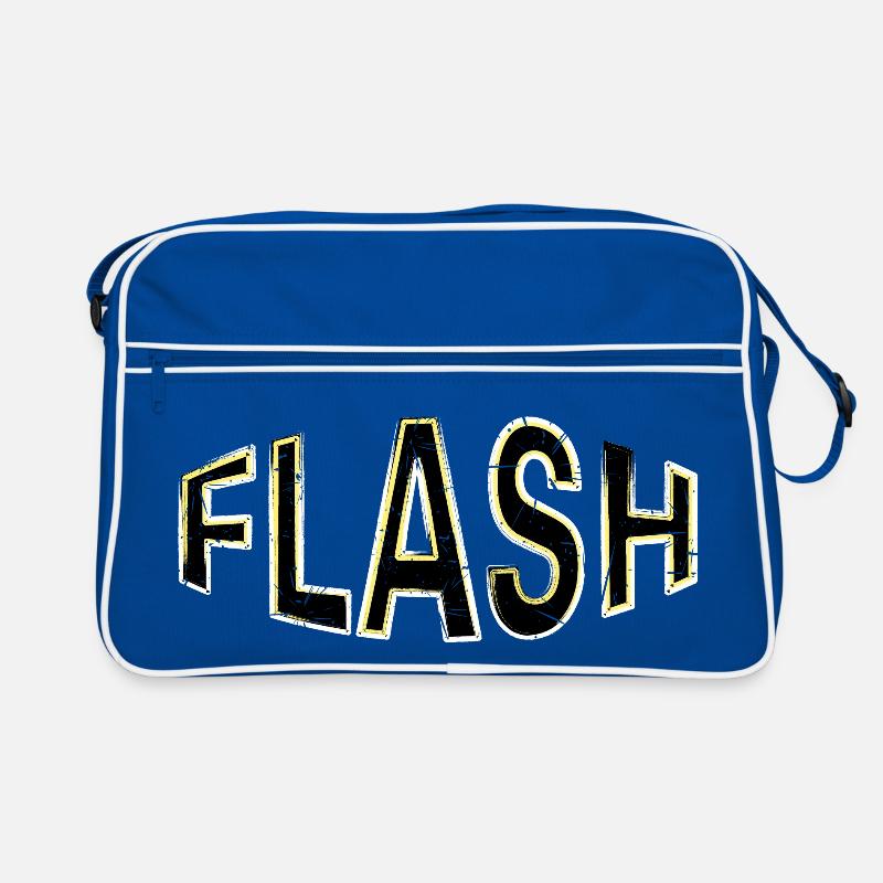 FLASH Label mit Blitzen Retro Tasche