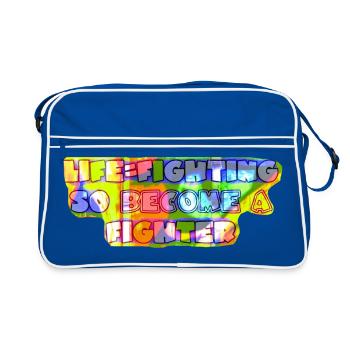 Liftening Theme Inspirational Typography - Retro Bag - blue/white - Front