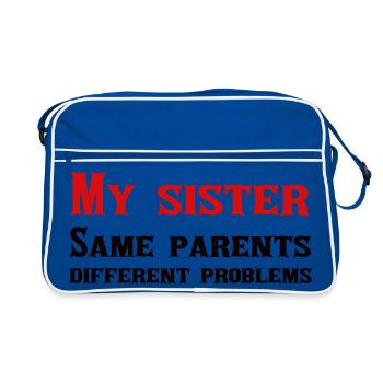 Ma sœur : mêmes parents, problèmes différents - Sac Retro - bleu/blanc - Devant