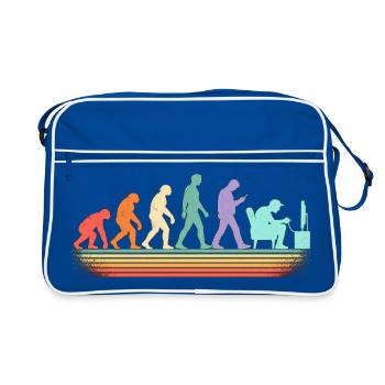 Evolution zum IT-Mitarbeiter - Retro Tasche - Blau/Weiß - Vorne