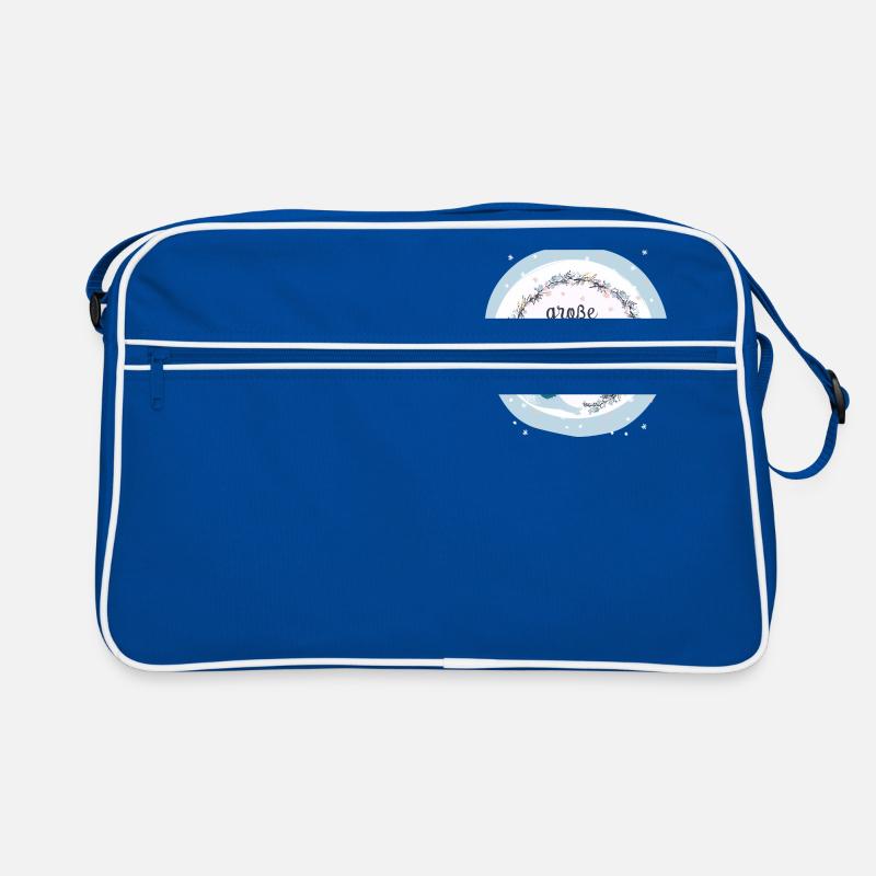 große Schwester Vogel - Retro Tasche - Blau/Weiß
