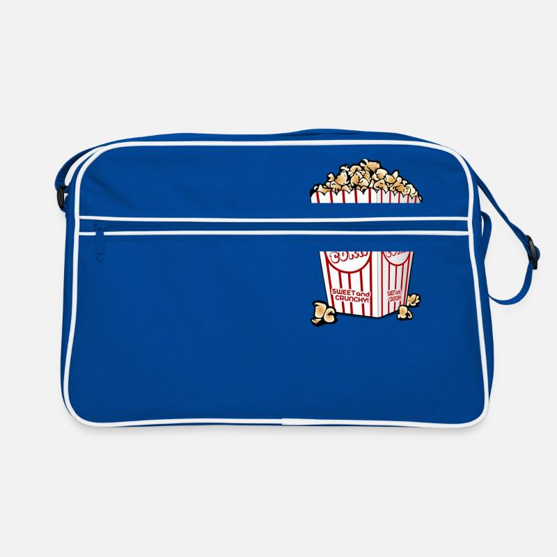 Popcorn. Geschenkidee - Retro Tasche - Blau/Weiß