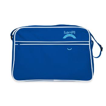 Lofi Lo-Fi Musikkopf blau - Retro Tasche - Blau/Weiß - Vorne