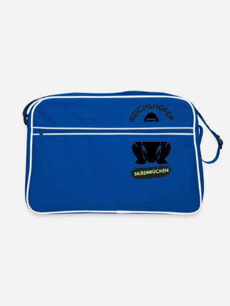 Reichshofer Silberrücken schwarz - Retro Tasche - Blau/Weiß - Vorne