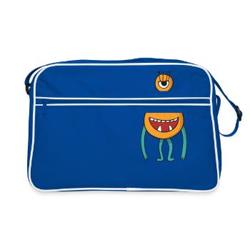 Funny Horror Gift Cyclops Halloween Fantasy - Retro Bag - blue/white - Front