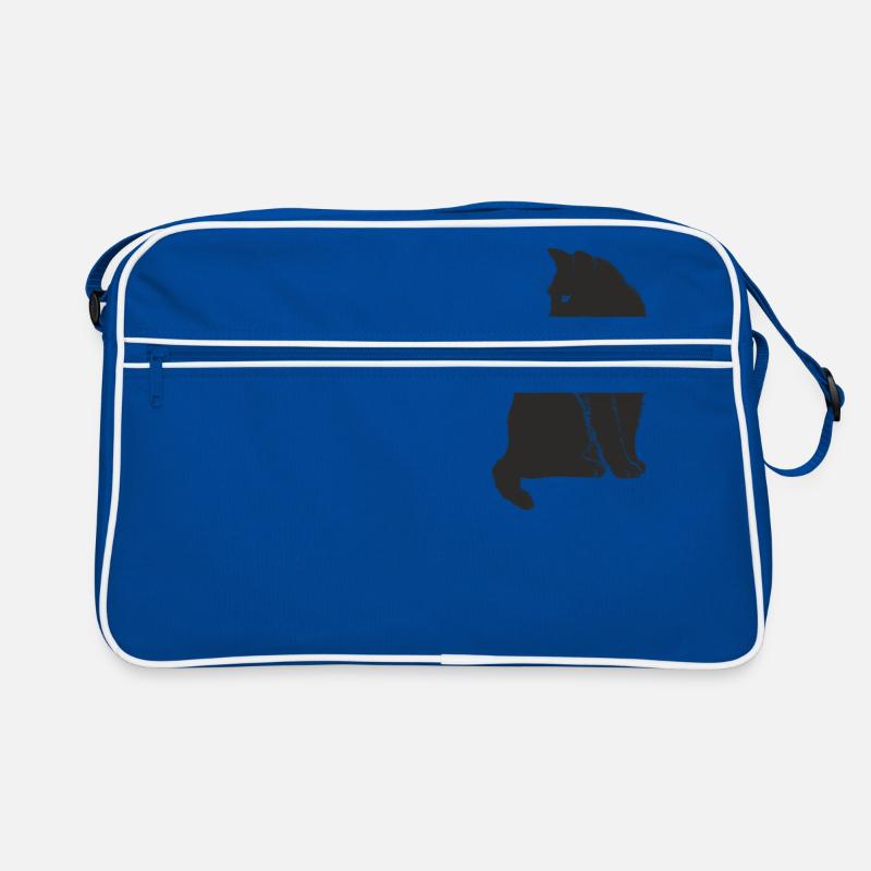 Ausdrucksstarke schwarze Katze. Geschenkidee Retro Tasche
