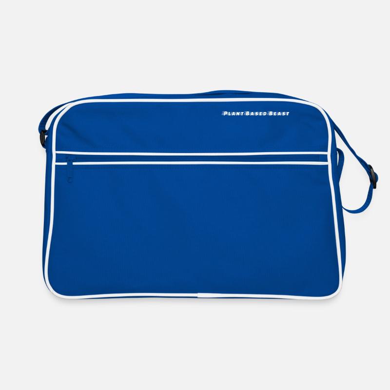 vegan - plant based beast - Retro Tasche - Blau/Weiß