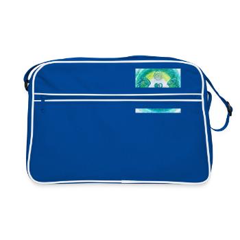 Herzengel der Lebensaufgabe - Retro Tasche - Blau/Weiß - Vorne