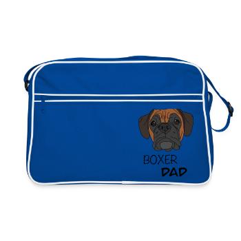 Boxer Dad Boxer Dog Design - Retro Tasche - Blau/Weiß - Vorne