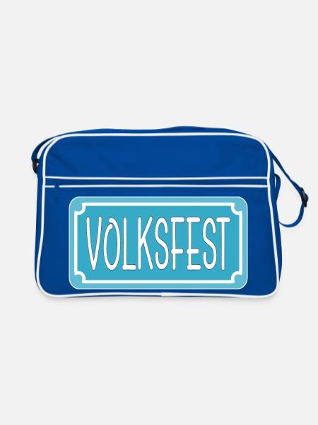 STRAßENSCHILD VOLKSFEST - Retro Tasche - Blau/Weiß