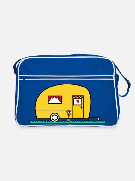 GELIEBTE. MEISTER. LEHRER. SCHULE - Retro Tasche - Blau/Weiß - Vorne
