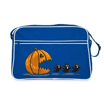 Pumpkin Stalks Halloween Ghosts - Retro Bag - blue/white - Front