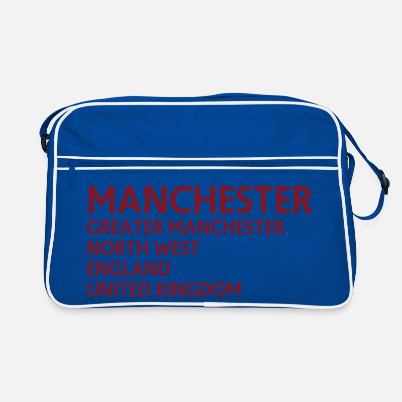 Manchester Name Stack Typografie Retro Tasche