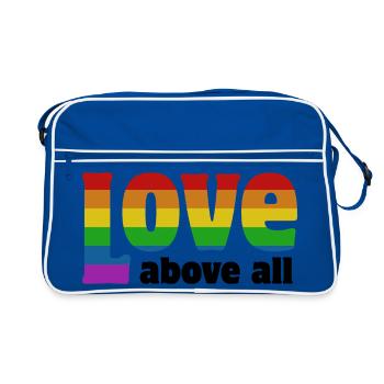 L’amour par-dessus tout | aux couleurs de la Pride - Sac Retro - bleu/blanc - Devant