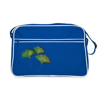 Ginko Feuilles/Ginkgo leaf - Sac Retro - bleu/blanc - Devant