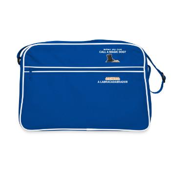 Comment appelle-t-on un chien capable de faire de la magie? - Sac Retro - bleu/blanc - Devant