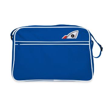 Dentacoin Rocket - Retro Tasche - Blau/Weiß - Vorne
