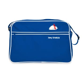 Eisbär Merry Christmas - Retro Tasche - Blau/Weiß - Vorne