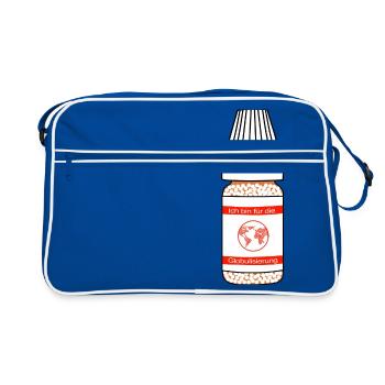 Je suis pour l'homéopathie globuli Globulisierung - Sac Retro - bleu/blanc - Devant