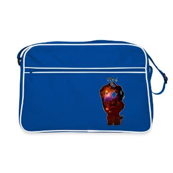 MOM life Silhouette Mutter Tochter - Retro Tasche - Blau/Weiß - Vorne