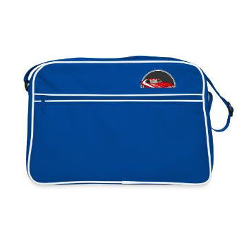 Rotes Auto - Retro Tasche - Blau/Weiß - Vorne