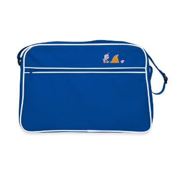 Oiseau de printemps dans les fleurs - Sac Retro - bleu/blanc - Devant