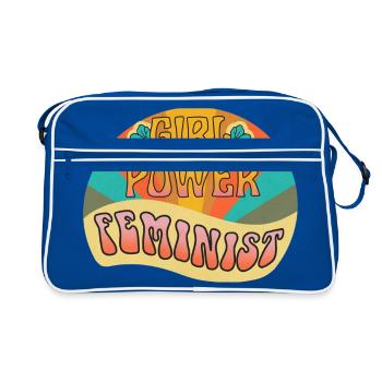 Girl Symbol International Women's Day March 8. - Retro Bag - blue/white - Front