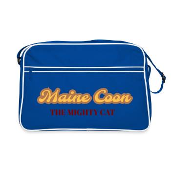 Maine Coon - Die mächtige Katze - Retro Tasche - Blau/Weiß - Vorne