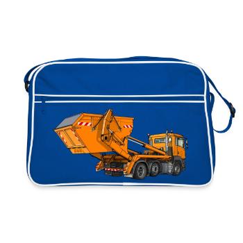 Camion avec benne, chargeur à benne - Sac Retro - bleu/blanc - Devant