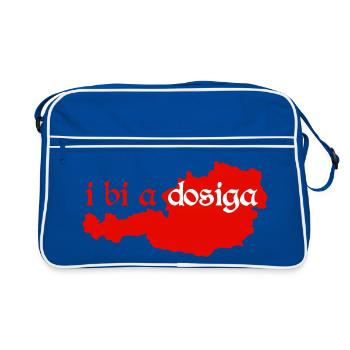 i bi a Dosiga - Je suis un local, dialecte - Sac Retro - bleu/blanc - Devant