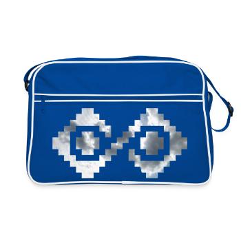 Eternal sky - Traditional Romanian folk art - Retro Bag - blue/white - Front
