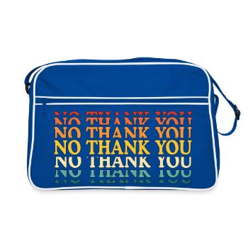 No Thank You - Retro Tasche - Blau/Weiß - Vorne