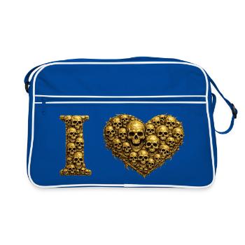 Heart of Skulls: Gothic Skull Love - Retro Bag - blue/white - Front