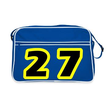 27 Number Symbol - Retro Bag - blue/white - Front
