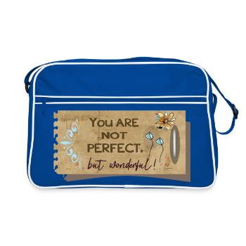 Not perfect, but wonderful - Retro Bag - blue/white - Front