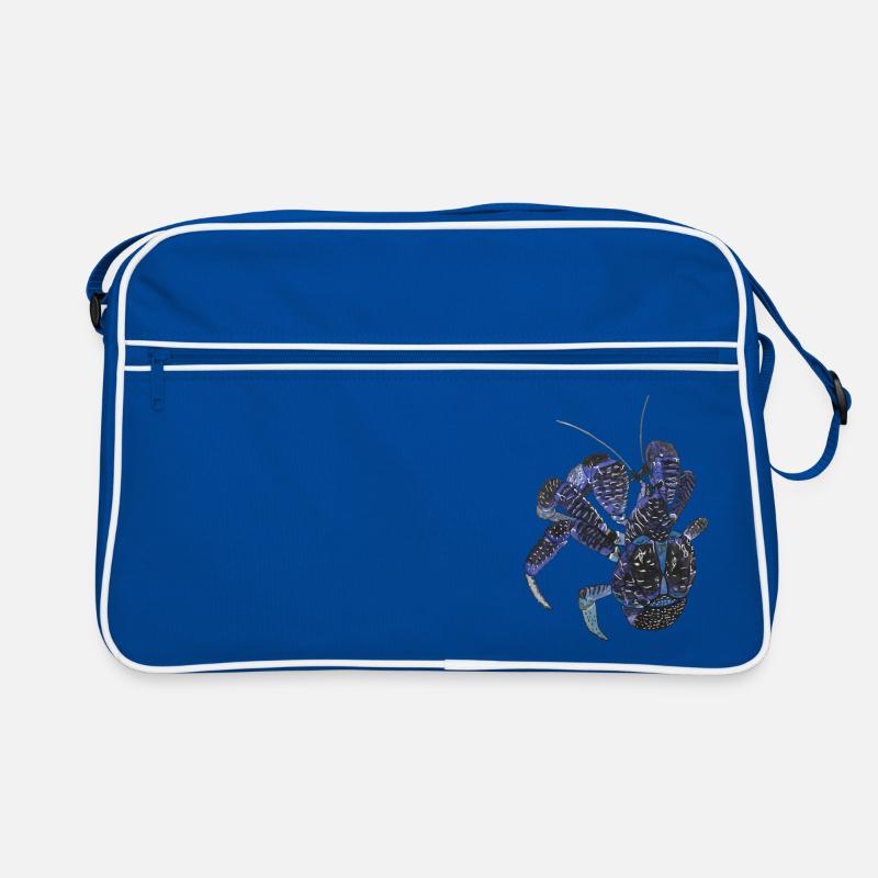 Palmendieb blauer Krebs Birgus latro Einsiedlerkre - Retro Tasche - Blau/Weiß