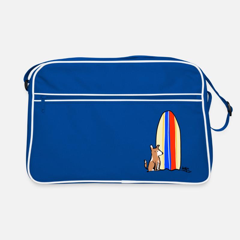 Hund mit Board Retro Tasche