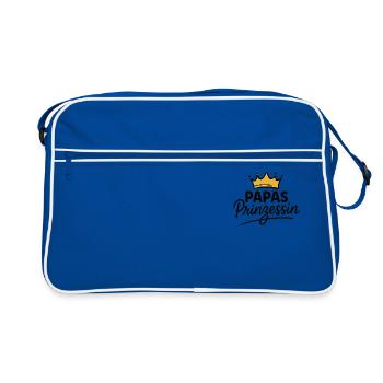 Papas Prinzessin - Retro Tasche - Blau/Weiß - Vorne