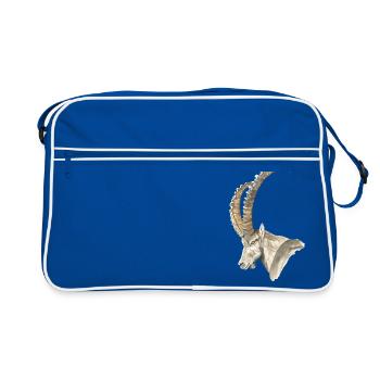 Steinbock solo - Retro Tasche - Blau/Weiß - Vorne