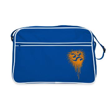 Om Shiva Goa psy trance party festival Gras - Retro Tasche - Blau/Weiß - Vorne
