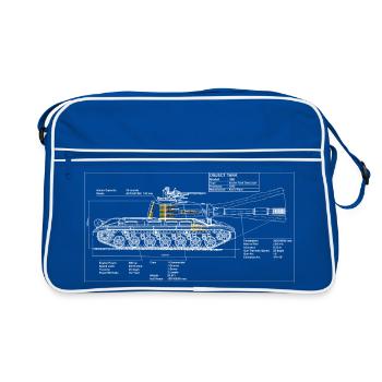 268 Objekt Bauplan - Retro Tasche - Blau/Weiß - Vorne