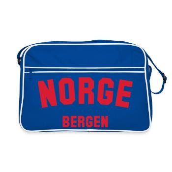BERGEN, Norvège Norwegen Norge - Sac Retro - bleu/blanc - Devant